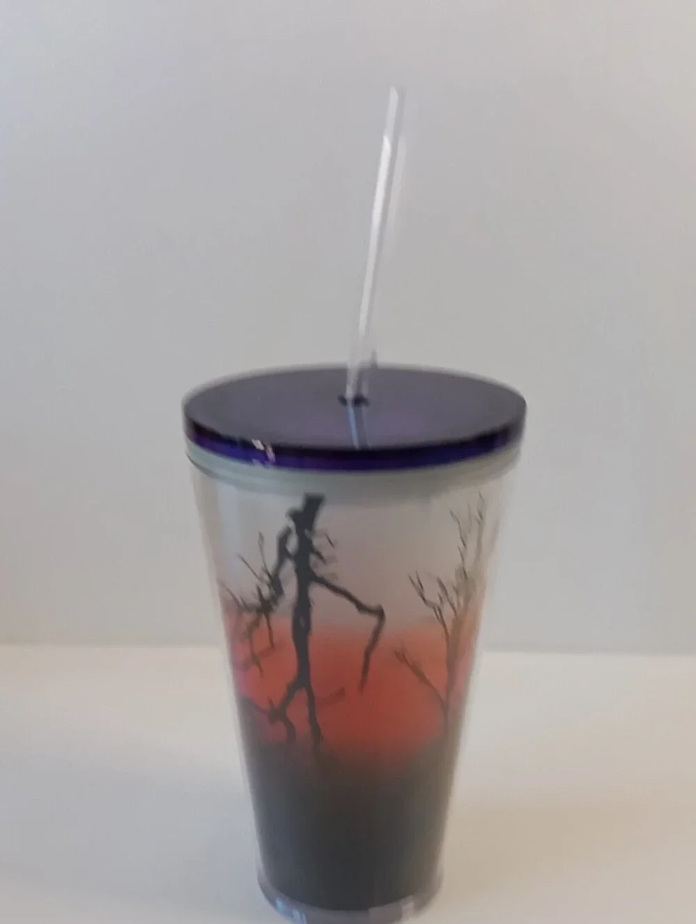 Starbucks Green Logo Gradient Tumbler with Purple Lid